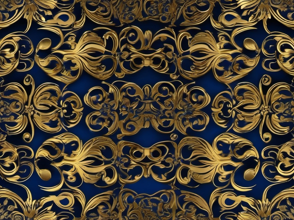 Background Blue Gold-Blue with swirling gold patterns for a sophisticated finish  background wallpaper