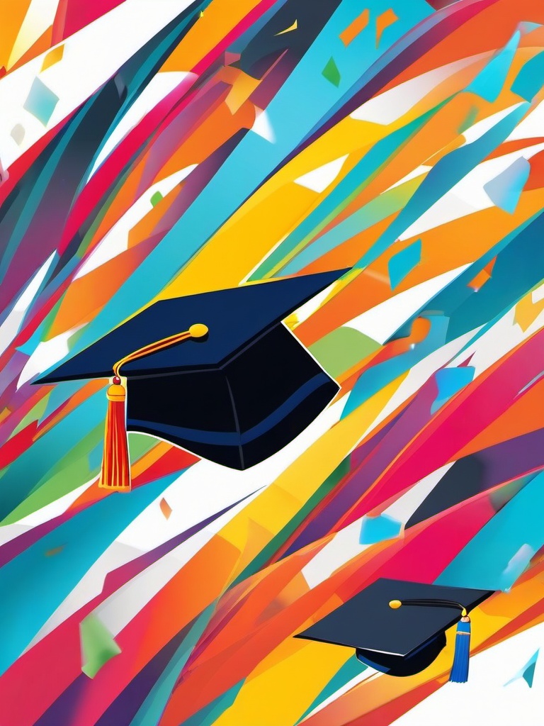 Grad Cap clipart - graduation cap with a colorful background  