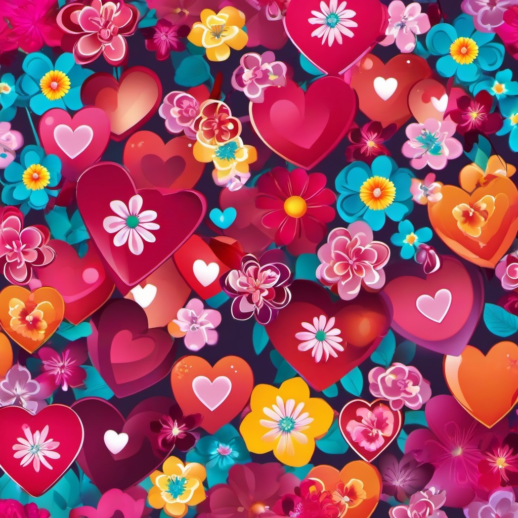 Heart Background Wallpaper - hearts and flowers wallpaper  