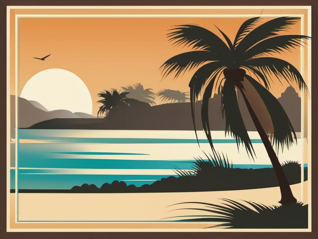 Palm Tree Clipart,Illustrating a tropical vacation brochure  simple, 2d flat