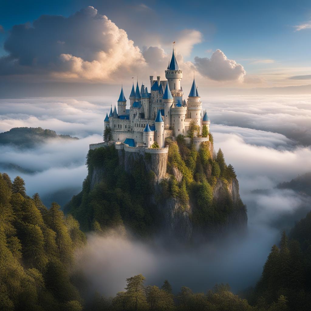 live like royalty in the cloud castle, a majestic castle that floats among the clouds. 