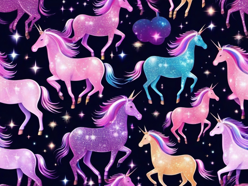 Glitter Wallpaper Unicorn Galaxy  