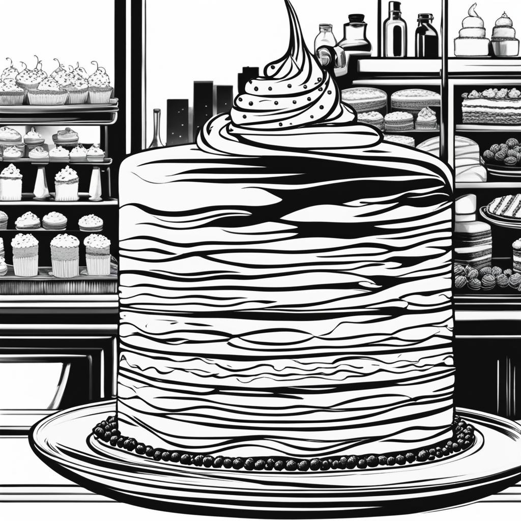 cake clipart black and white at a bakery - with delectable layers and frosting. 