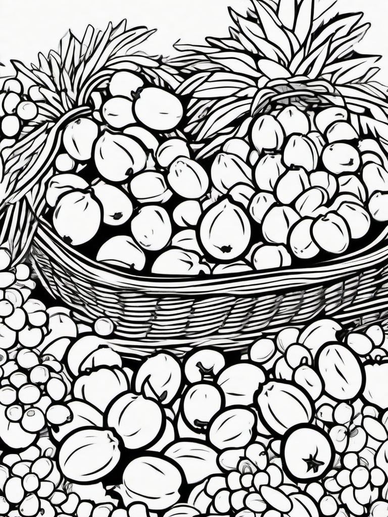 Fruit Coloring Pages - Raisins in a small pile  simple coloring pages