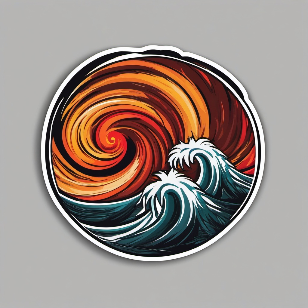 Hurricane sticker- Destructive and swirling, , sticker vector art, minimalist design