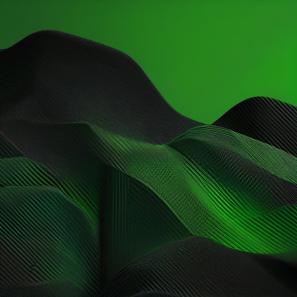 black with green background  