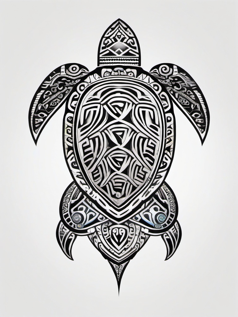 maori tattoo turtle  simple color tattoo,minimalist,white background