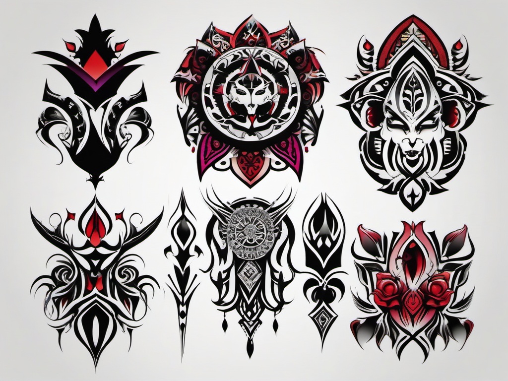 goth tribal tattoos  simple vector color tattoo