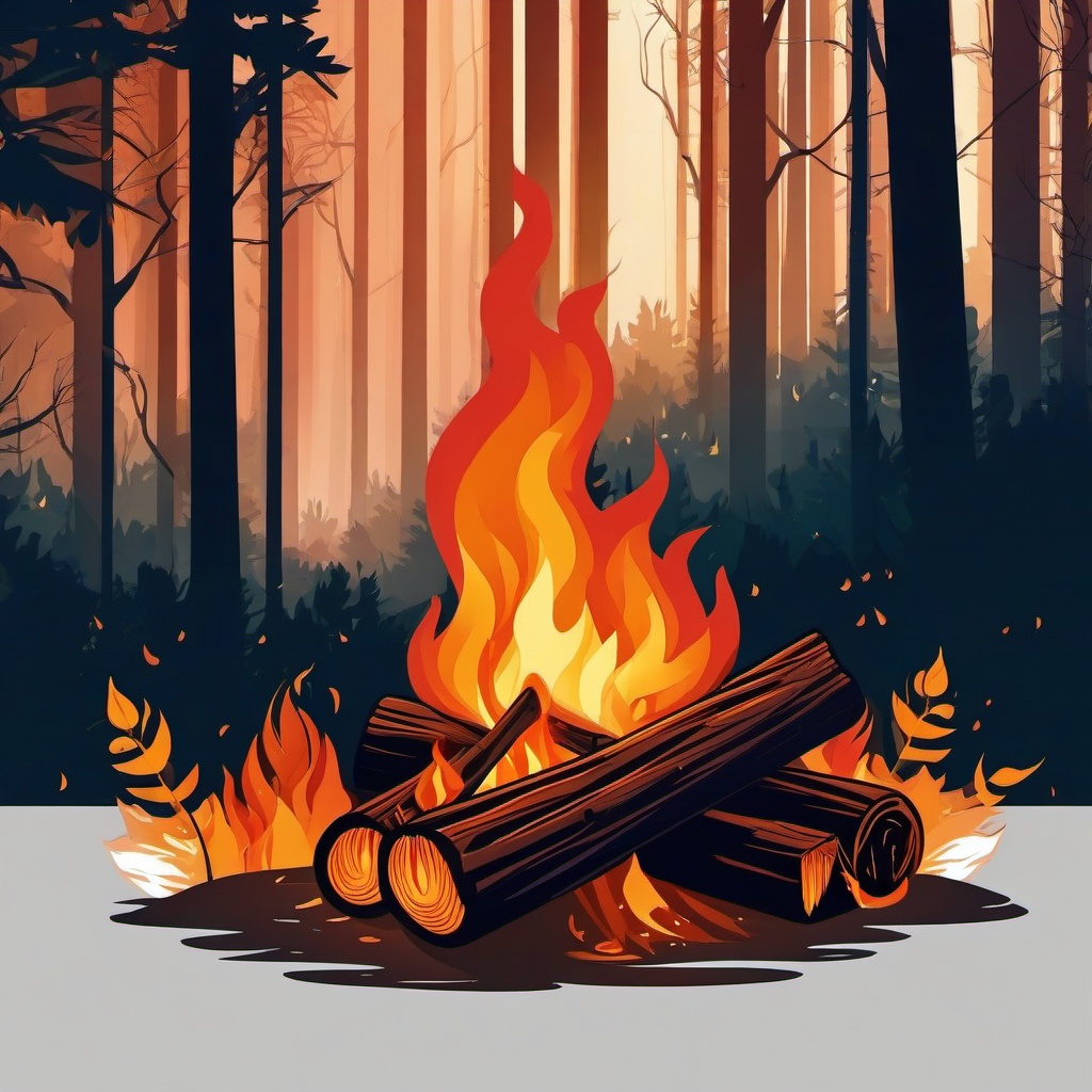 Fire Wallpaper - Burning campfire in a forest setting  background wallpaper