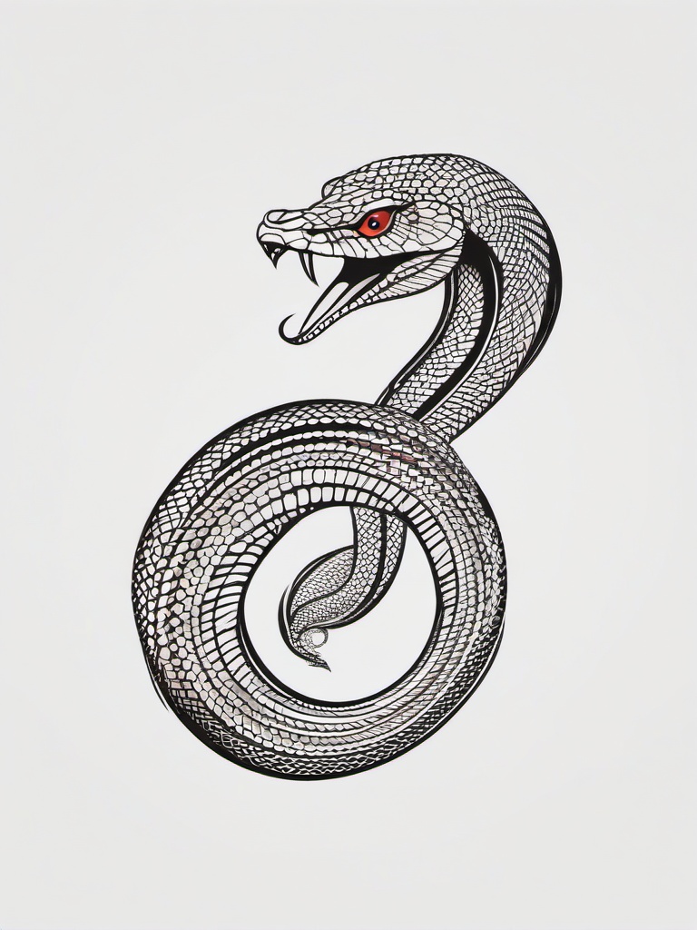 Cobra Tattoo - Tattoo featuring a cobra snake.  simple vector tattoo,minimalist,white background