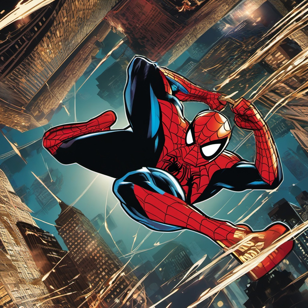 Spider-Man Background - Swing into action with an exciting Spider-Man background that captures the superhero's iconic presence and thrilling adventures.  intricate patterns, splash art, wallpaper art