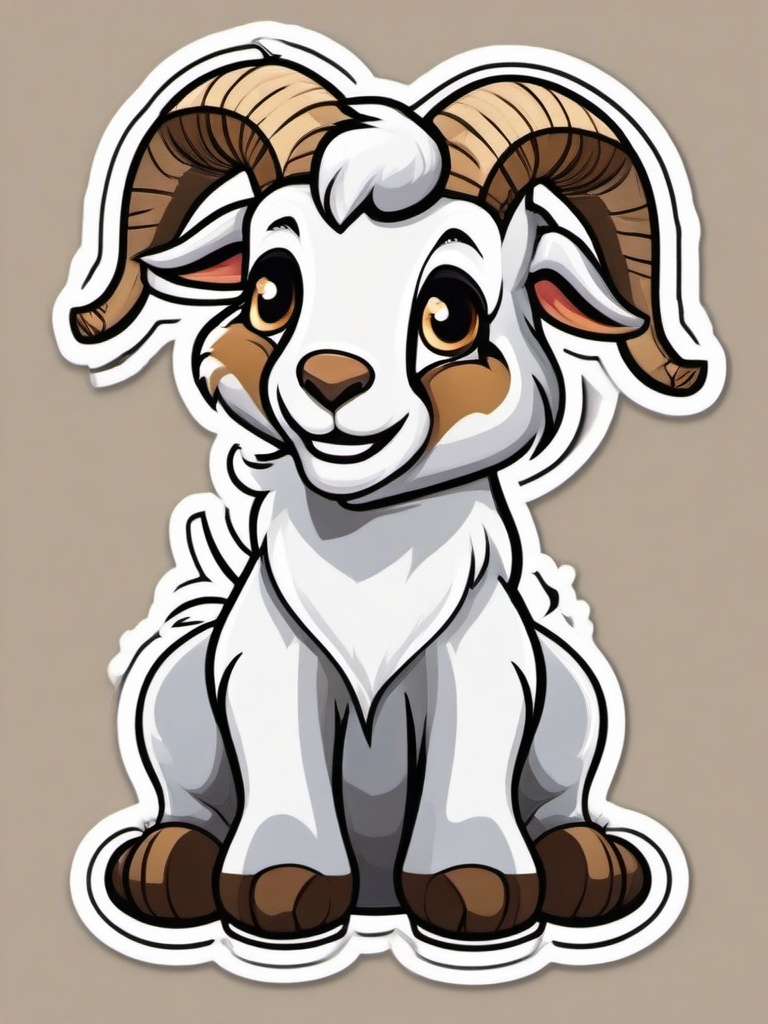 Goat cartoon - sure-footed animal that loves to climb  cartoon sticker style