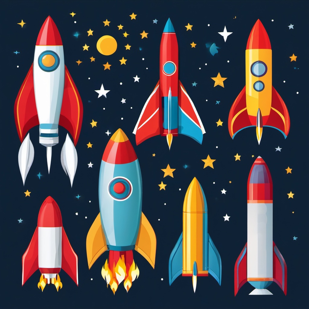 Rocket clipart - Rocket for speed and progress,  color clipart, vector art