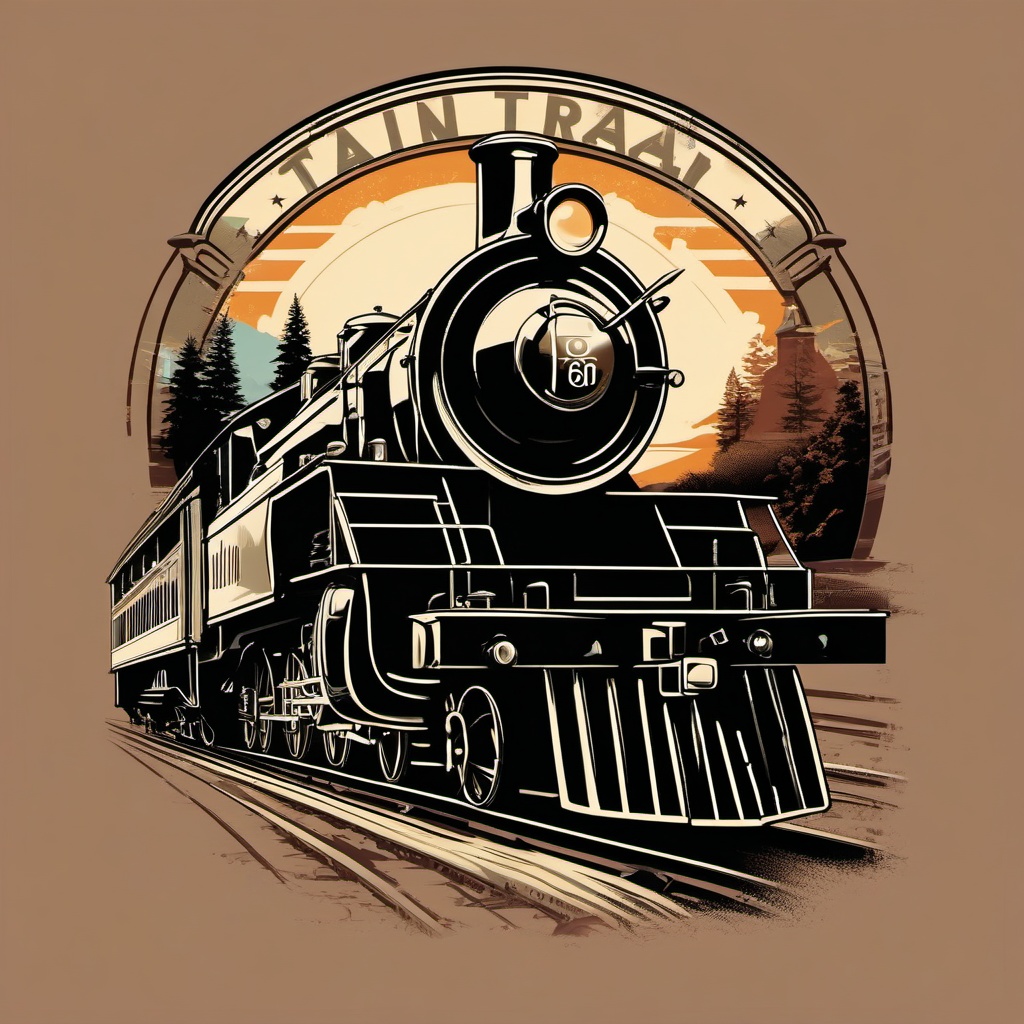 Vintage Train Travel - Travel back in time with a t-shirt inspired by vintage trains. , vector art, splash art, retro t shirt design