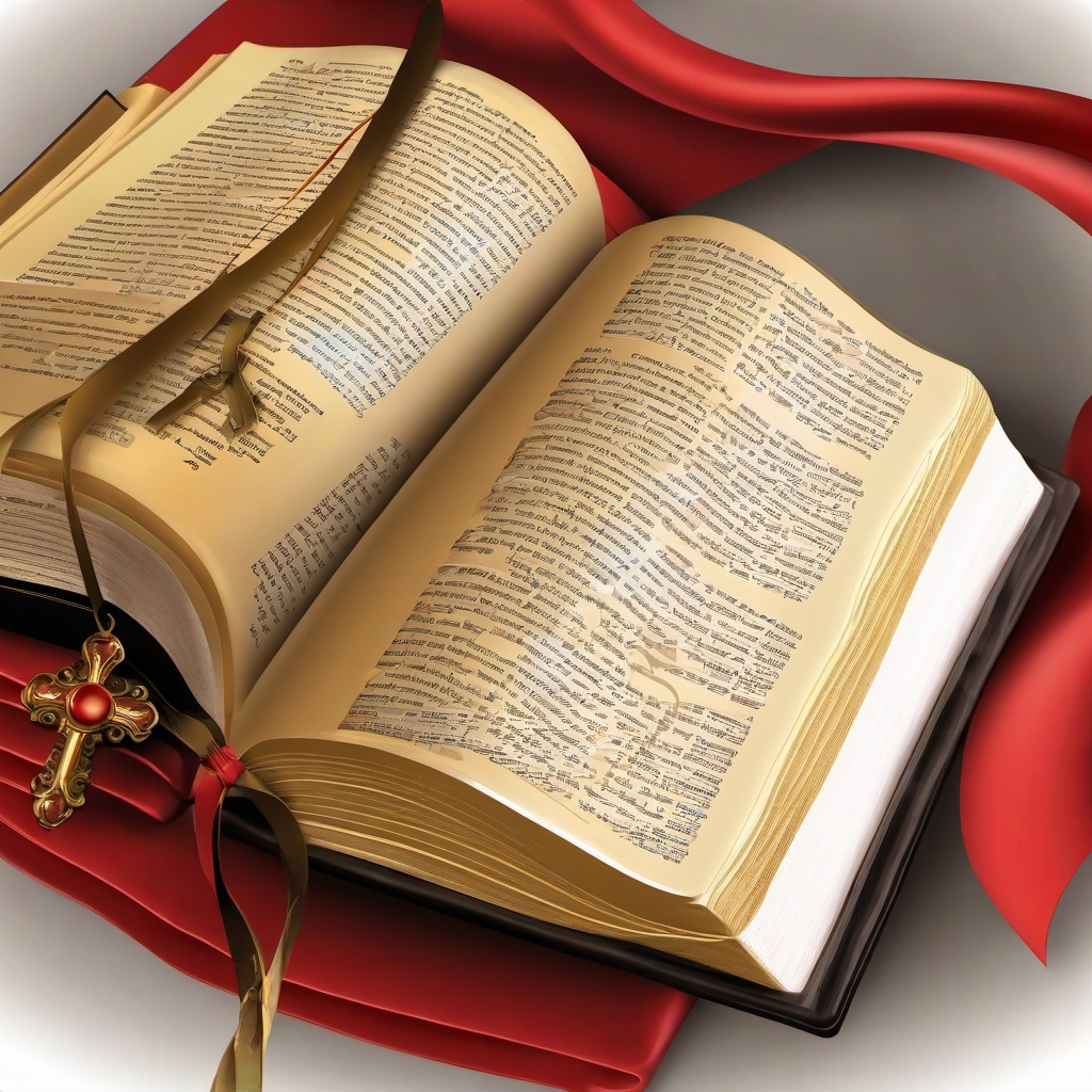 Bible clipart - Bible with a bookmark and cross  