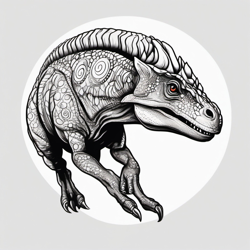 Pachycephalosaurus Tattoo - Highlight the unique appearance of the Pachycephalosaurus in a captivating tattoo.  simple vector color tattoo,minimal,white background