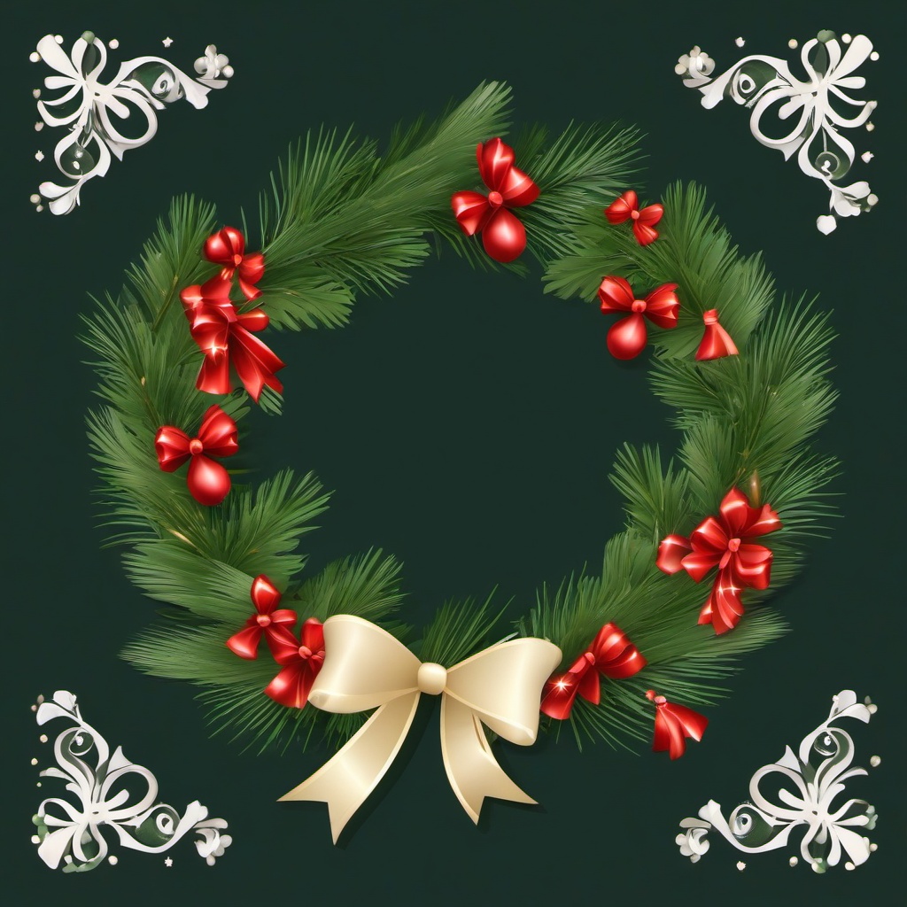 Happy Holidays clipart - holiday wreath with a bow  