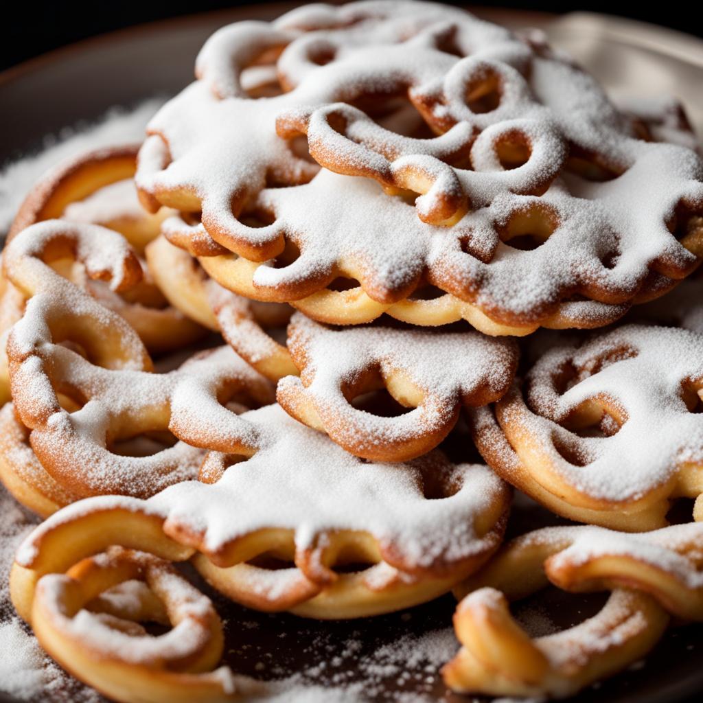 funnel cake with powdered sugar, relished at a bustling carnival. 