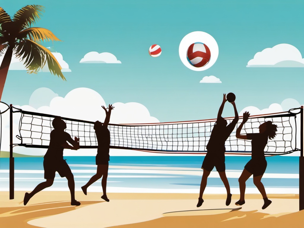 Sport clipart - volleyball at the beach  vector clipart