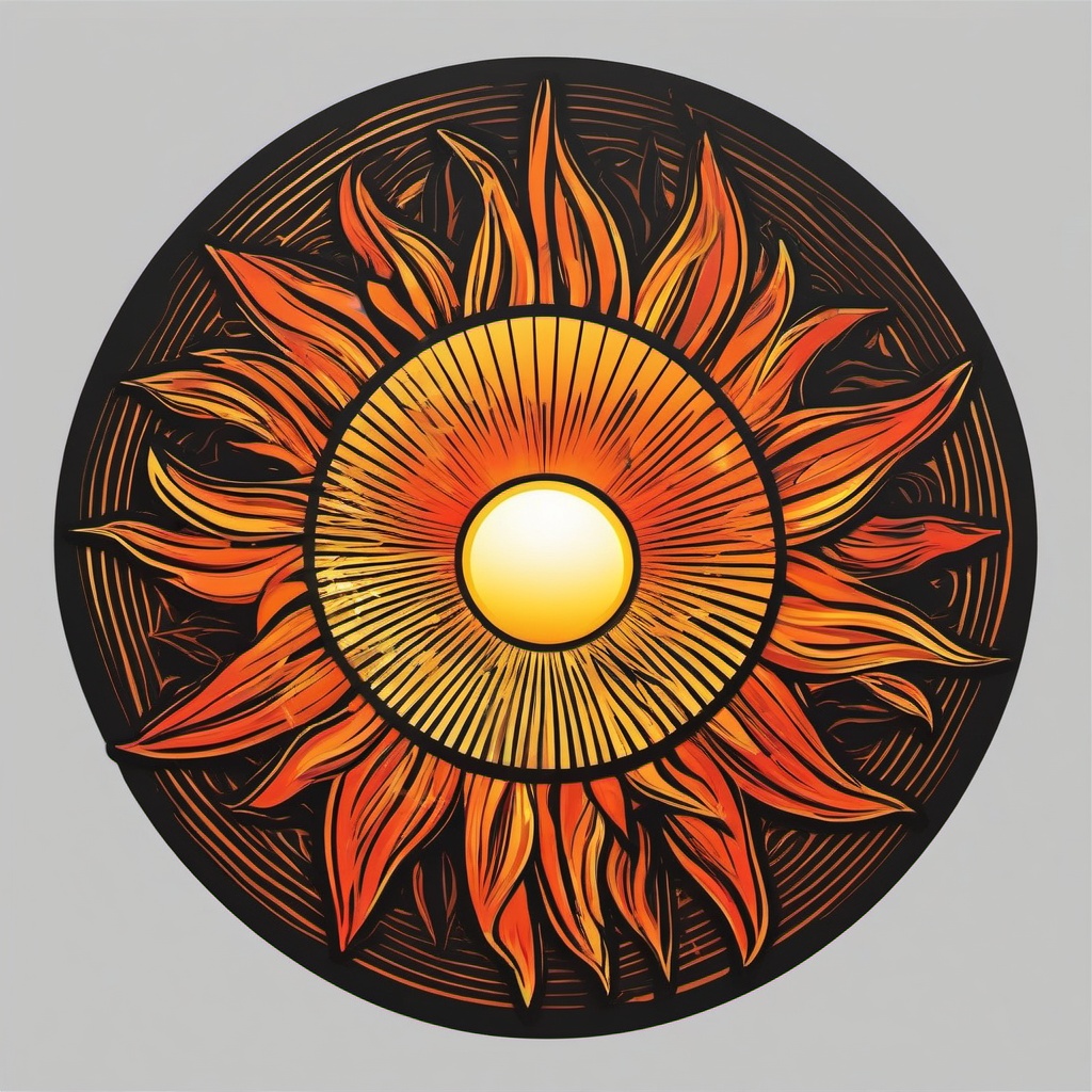 Hot sun sticker- Intense and scorching, , sticker vector art, minimalist design