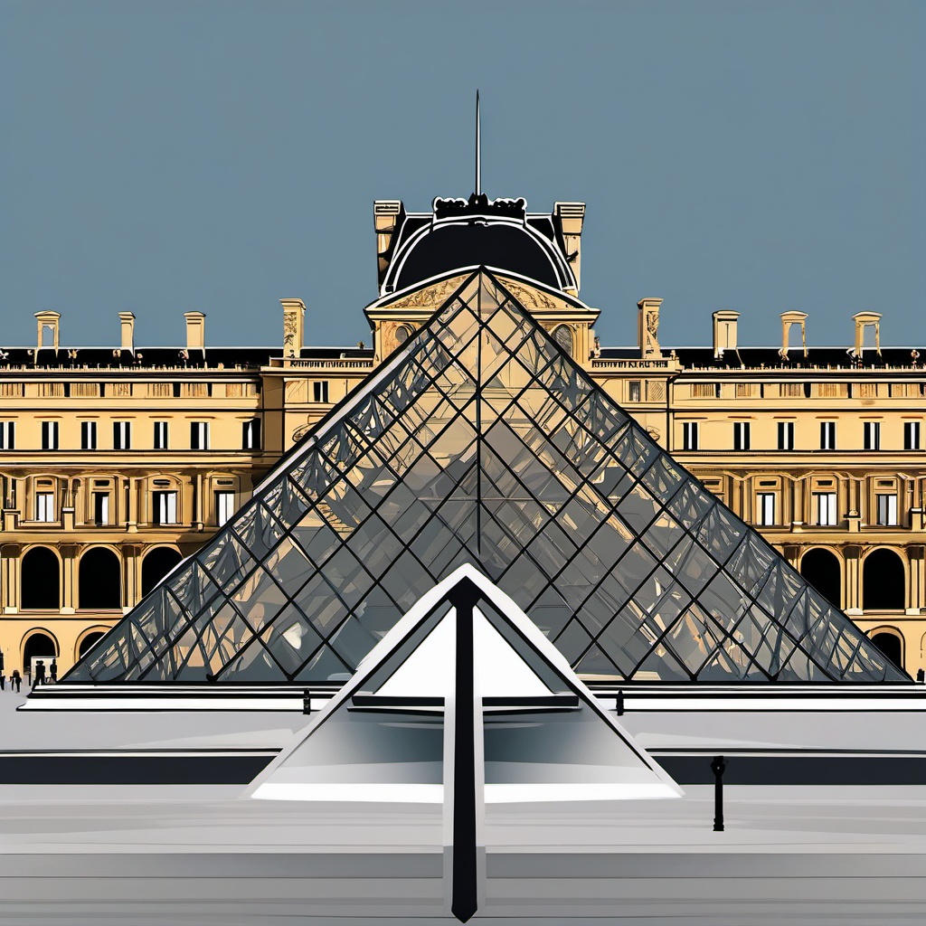 Louvre Museum sticker- World's largest art and history museum in Paris, , sticker vector art, minimalist design