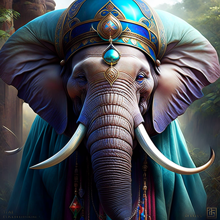 loxodon cleric of the life domain, embodying strength and compassion in healing. 