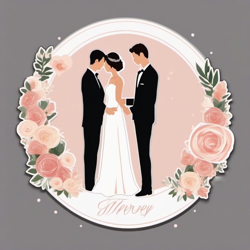 Wedding Day sticker- Romantic Ceremony Bliss, , sticker vector art, minimalist design