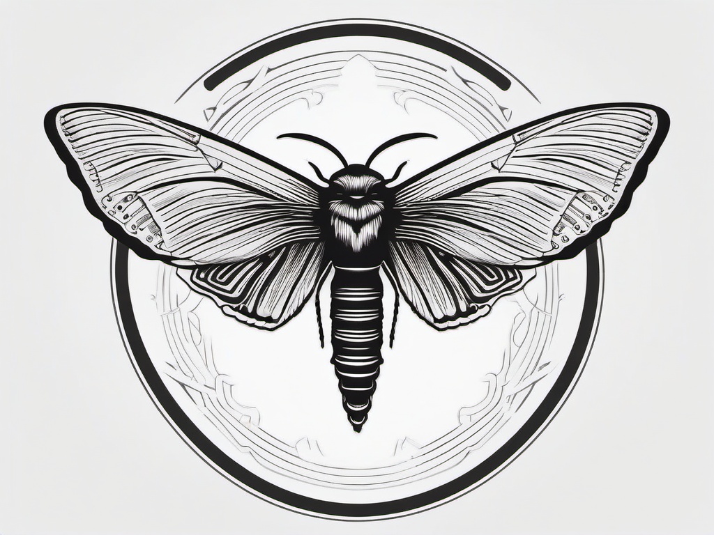 Death Moth Sternum Tattoo - Sternum tattoo featuring a death moth.  simple vector tattoo,minimalist,white background