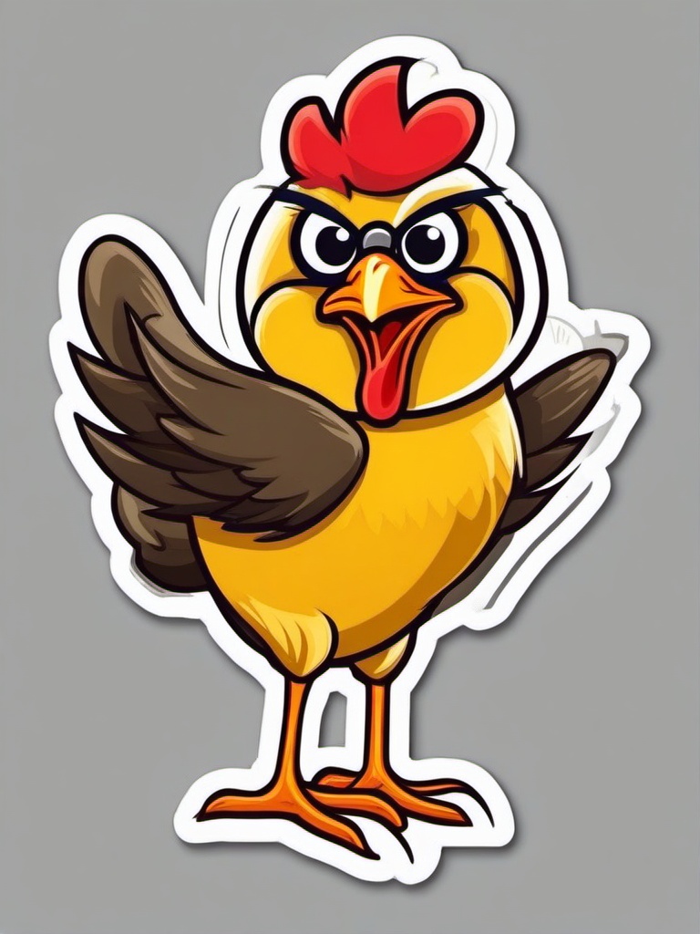 Chicken cartoon - clucking bird that lays eggs  cartoon sticker style