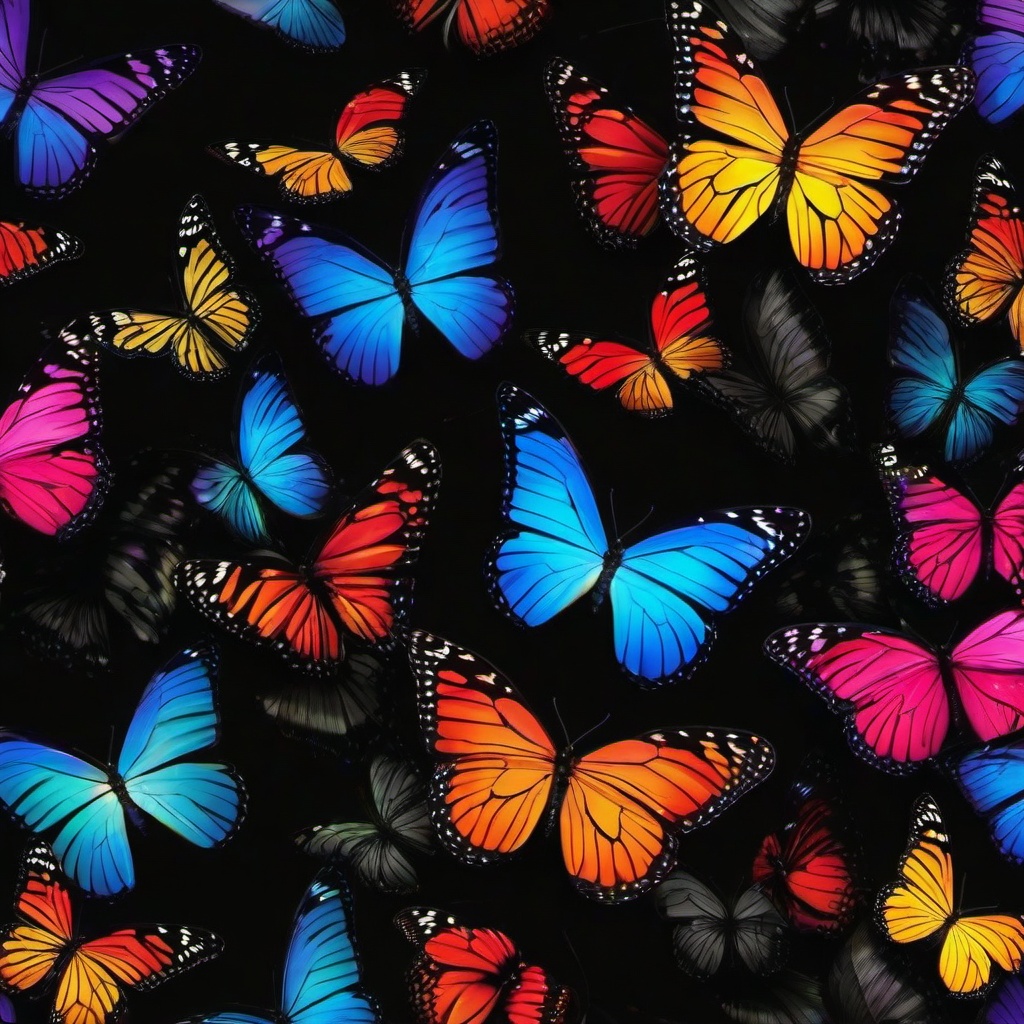 Butterfly Background Wallpaper - rainbow butterfly black background  