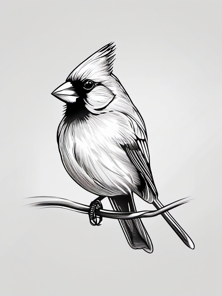 Cardinal Tattoo Small - Small cardinal tattoo  minimal tattoo design, white background