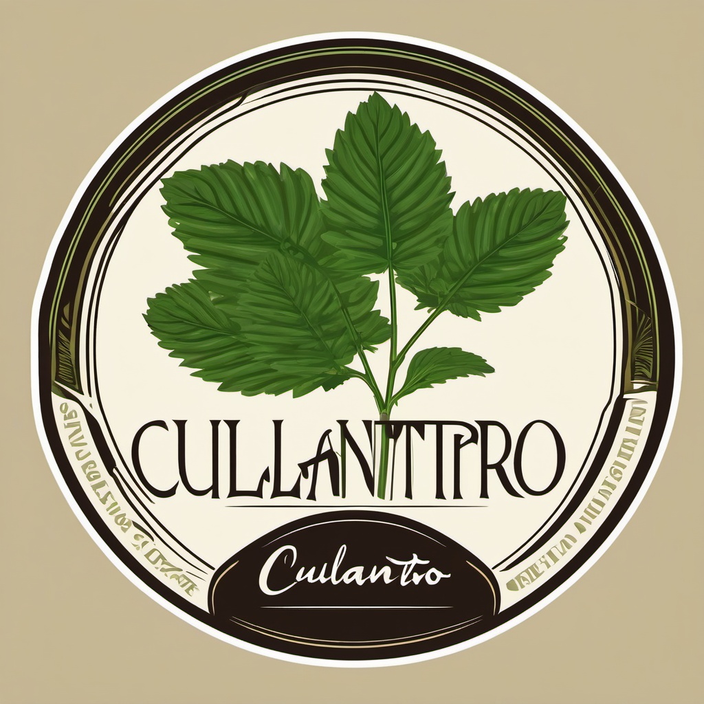 Culantro Sticker - Explore the robust and cilantro-like flavor of culantro, a popular herb in Latin American and Asian cuisines, , sticker vector art, minimalist design