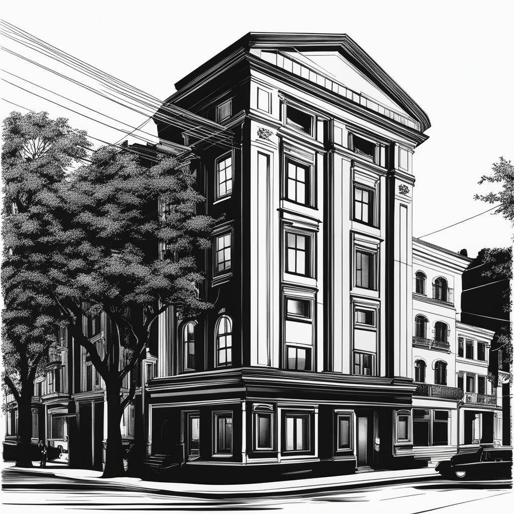 building clipart black and white 