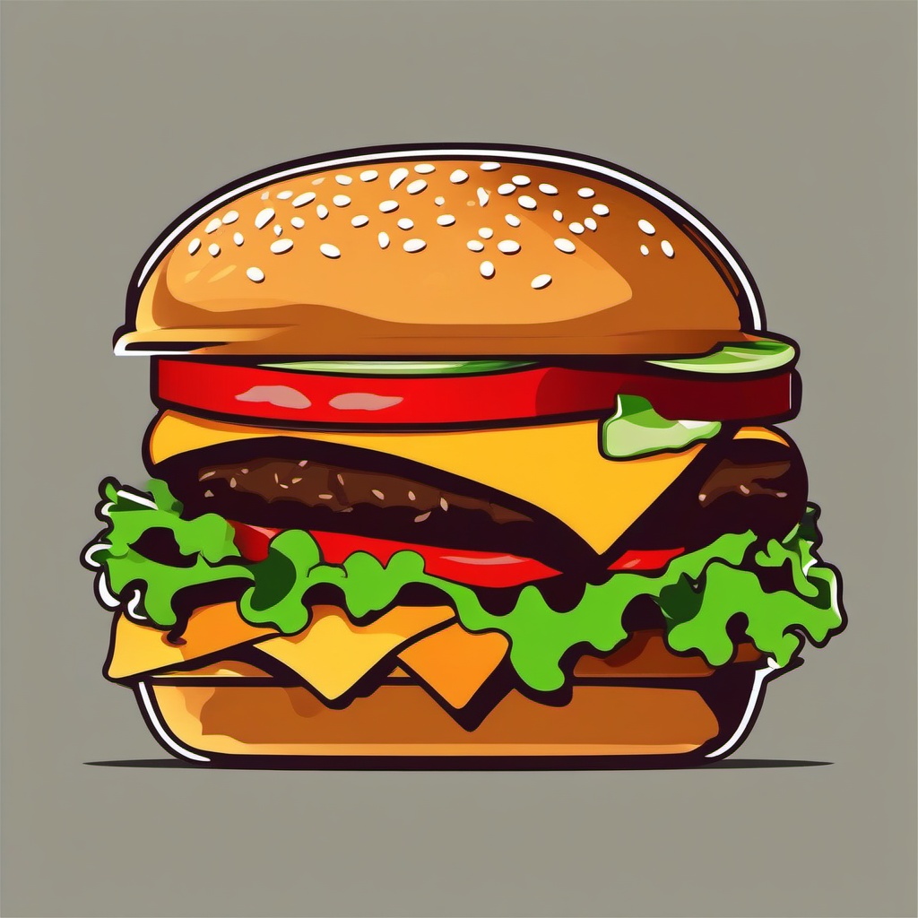 Hamburger clipart - hamburger with a bite taken out of it  color,minimalist,vector clipart