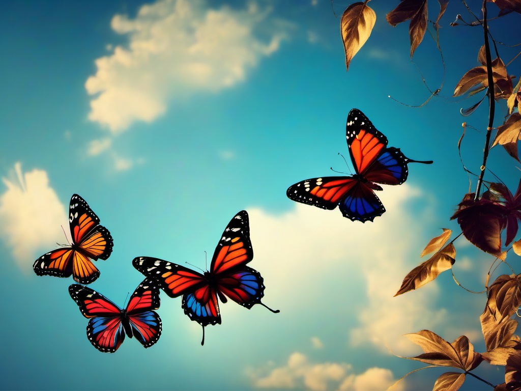 Butterfly Sky Background  ,desktop background wallpaper