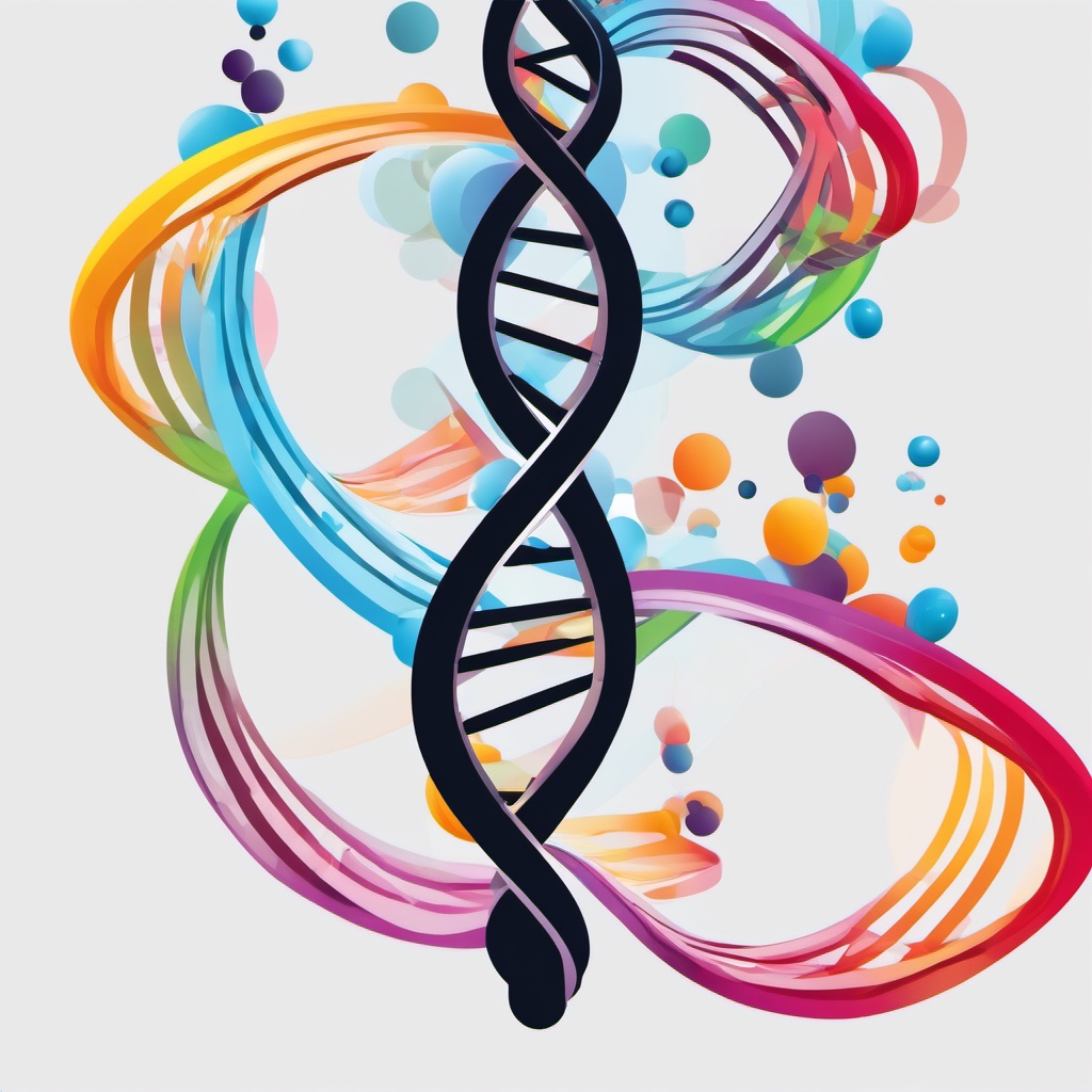 DNA Double Helix clipart - Molecular structure of genetic material, ,color clipart vector style