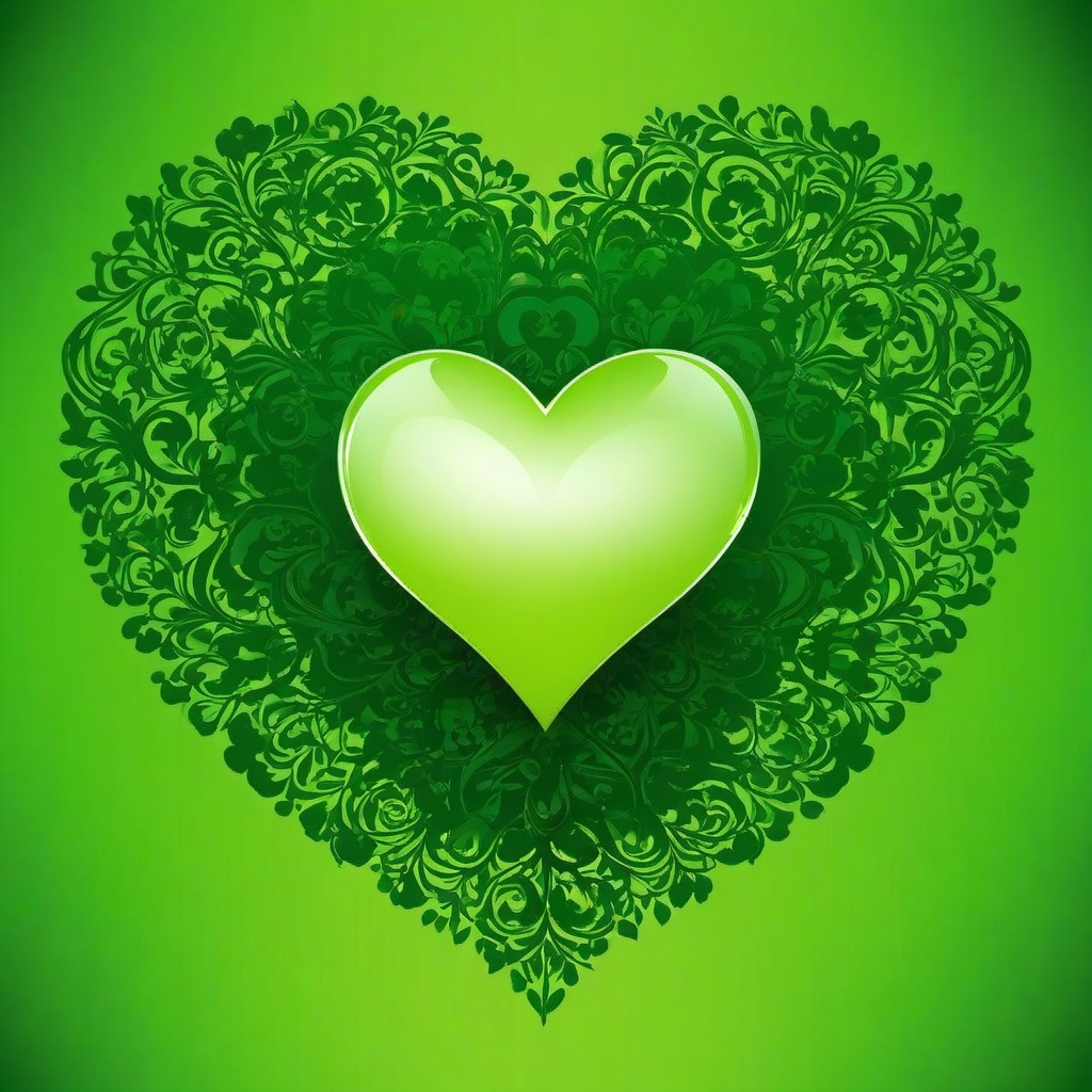 Heart Background Wallpaper - heart with green background  