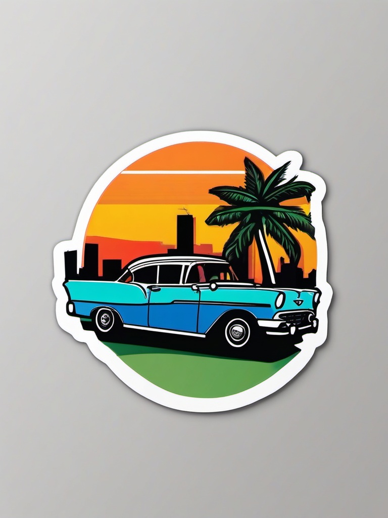 Little Havana Miami sticker- Vibrant neighborhood with a Cuban influence in Miami, Florida, , sticker vector art, minimalist design