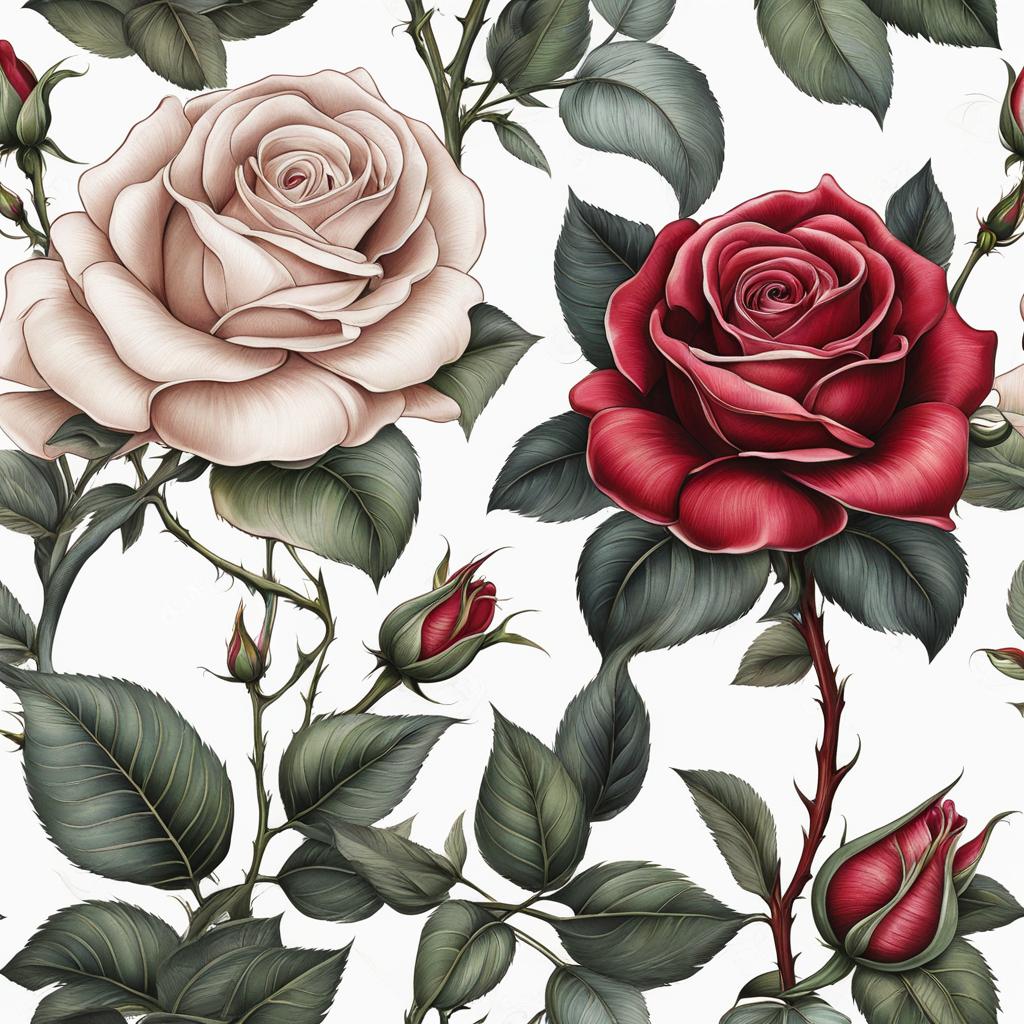 Rose tattoo stem, Elegant tattoos showcasing roses with detailed stems.  color, tattoo patterns, white clean background