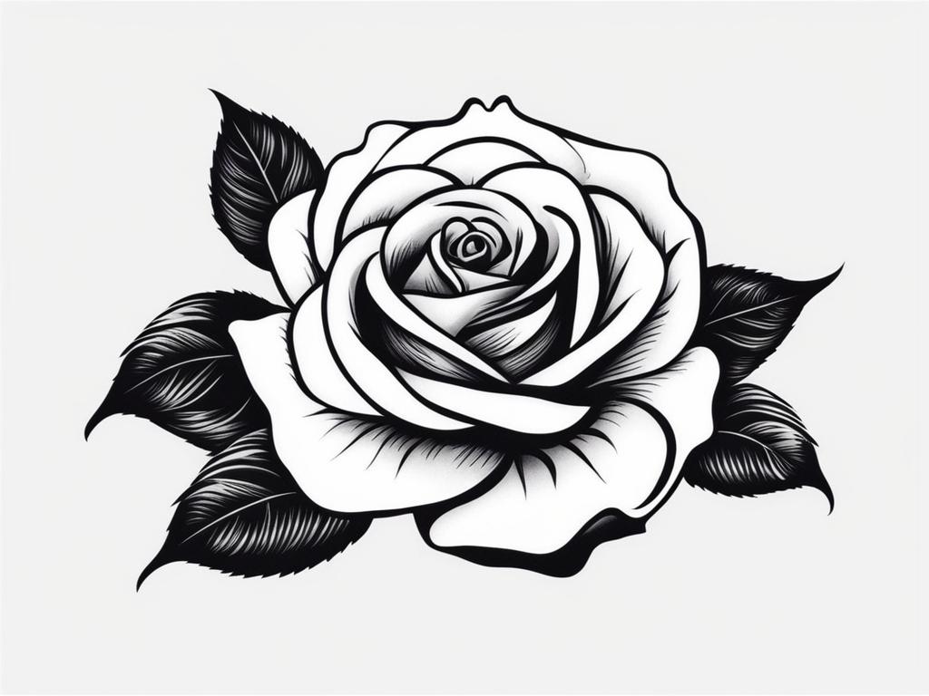 Small rose tattoo, Delicate and subtle rose tattoo designs. , color tattoo design, clean white background