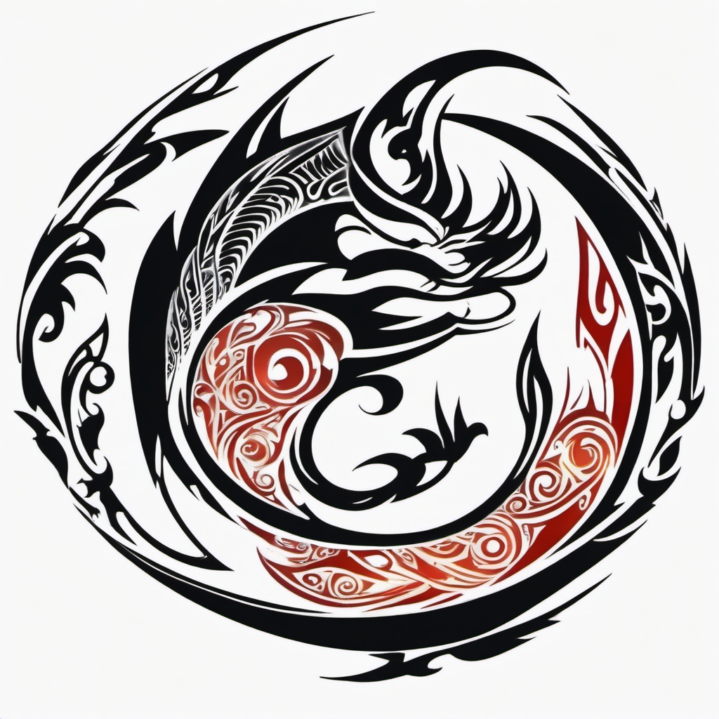 fairy tail tribal tattoo  simple color tattoo style,white background