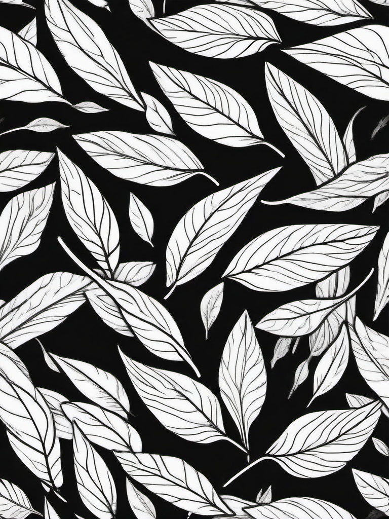 Windswept Leaves Coloring Pages - Leaves Dancing in the Autumn Wind  minimal black outline printable sheet, coloring page