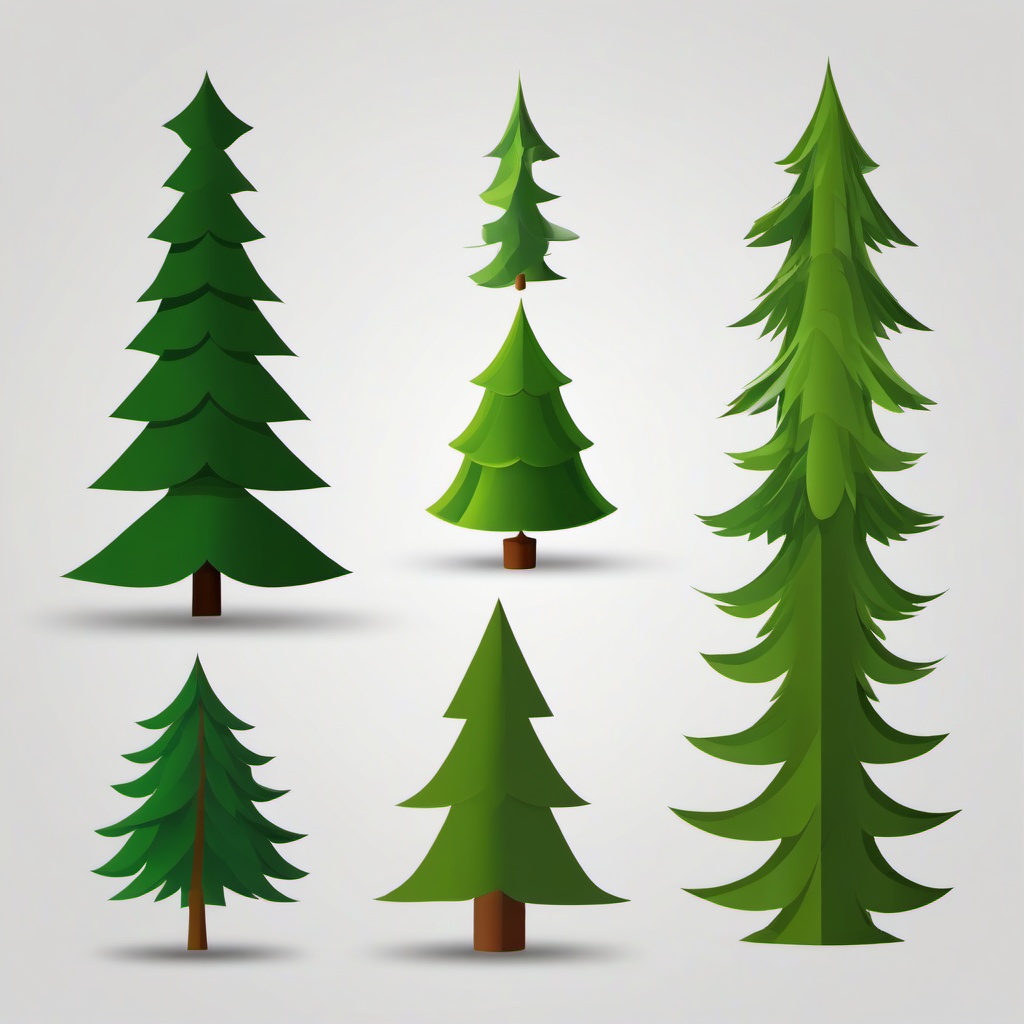 Christmas Trees PNG,Creating a digital Christmas tree gallery  simple, 2d flat