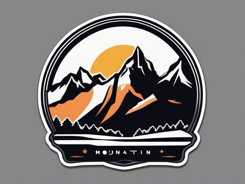 Mountain sticker, Majestic , sticker vector art, minimalist design