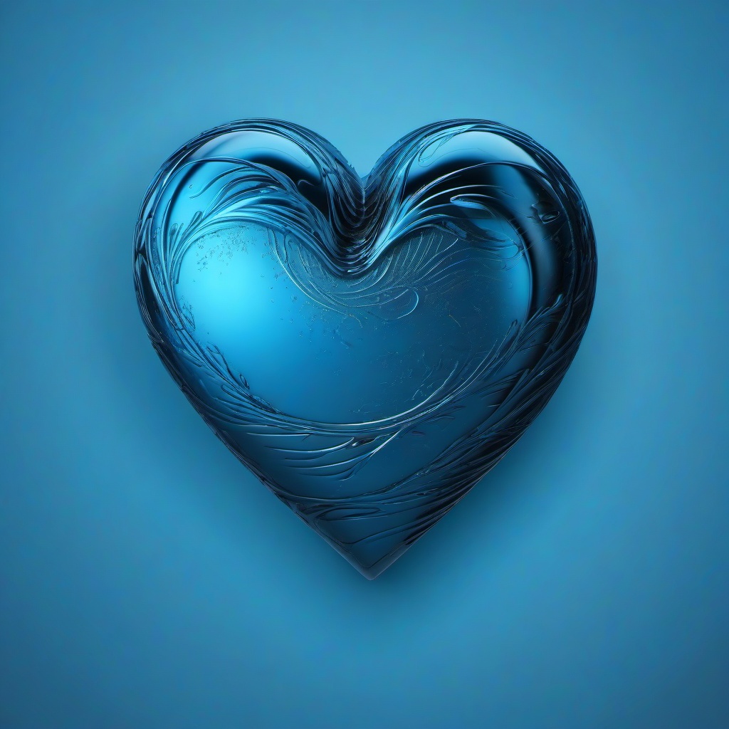 heart with blue background  