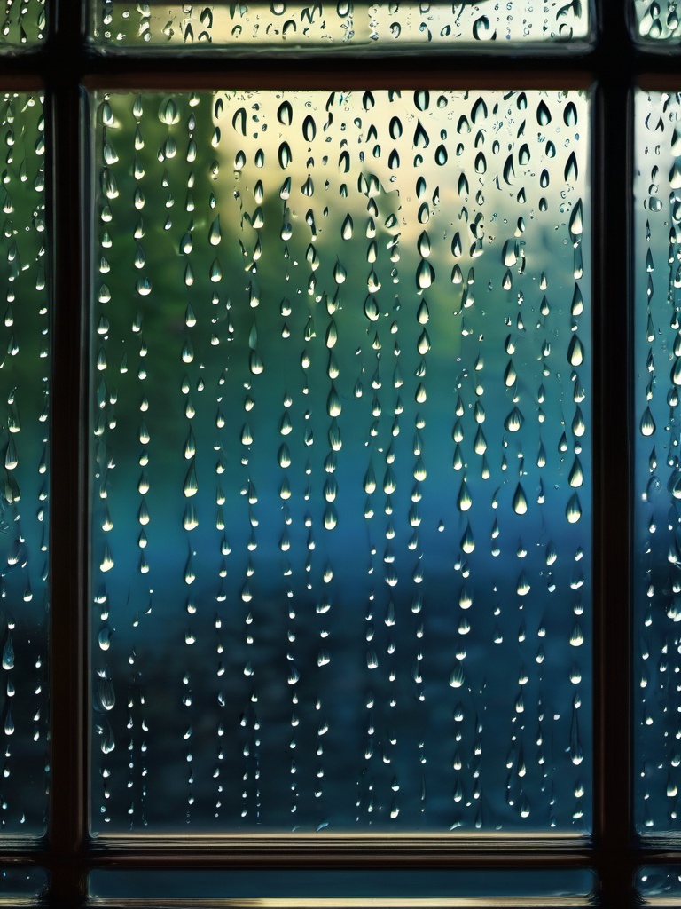 Rain Wallpaper - Raindrops on Window Pane, Serene Rainy Day  intricate patterns, splash art, wallpaper art