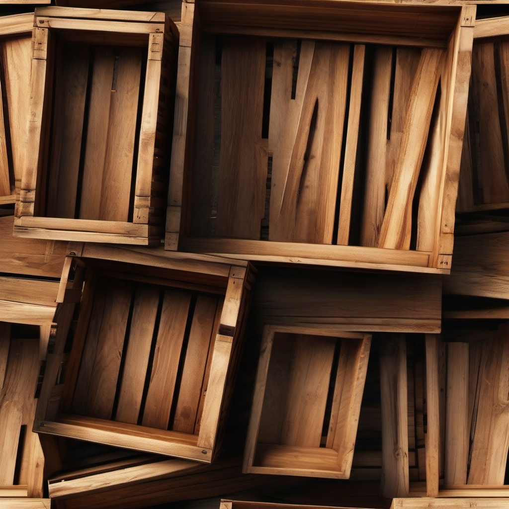 Rustic wooden crates top view, photo realistic background, hyper detail, high resolution