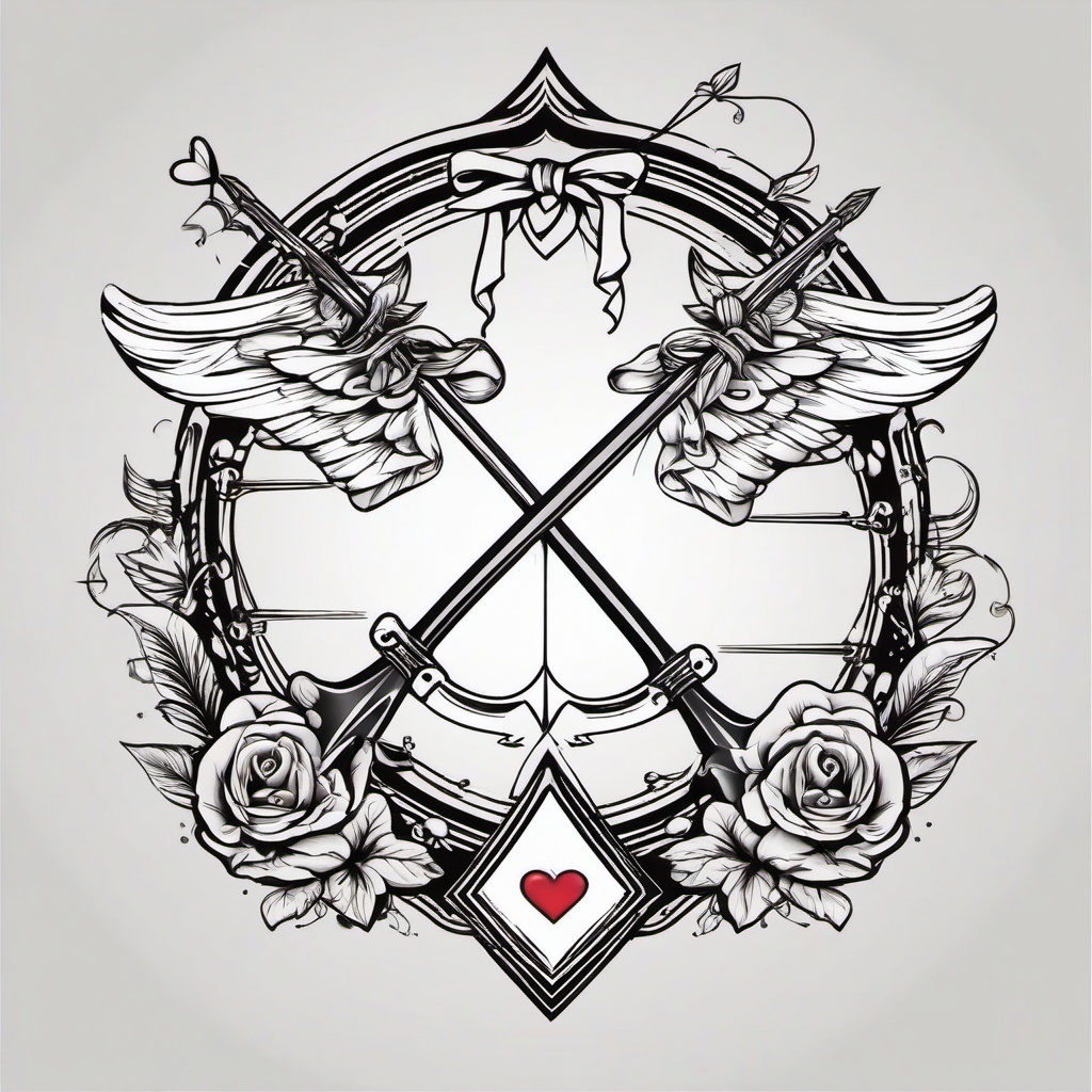 cupid arrow tattoo  vector tattoo design