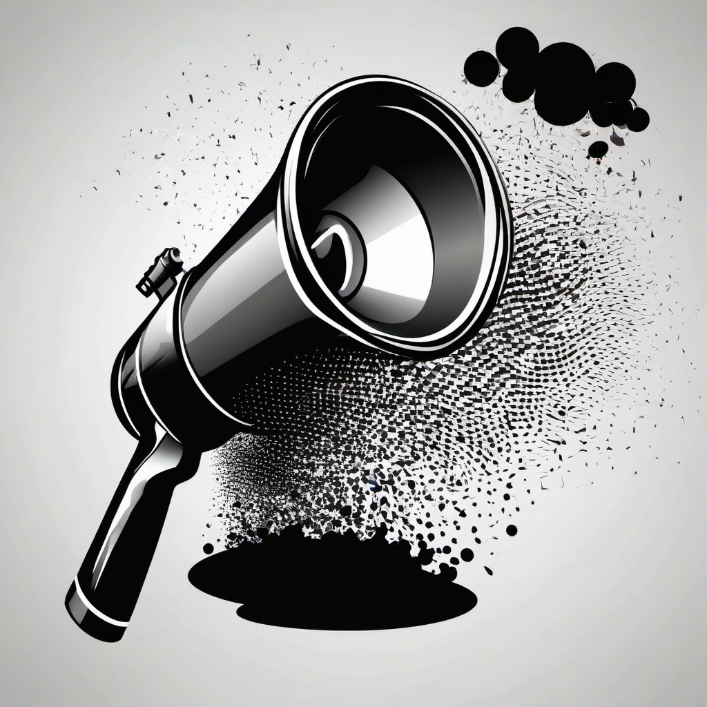 Megaphone clipart - megaphone with sound waves  vector clipart