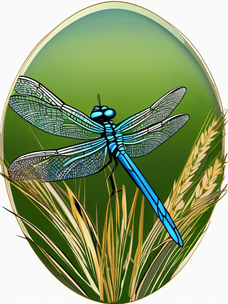 Dragonfly clipart - dragonfly among grasses  clipart